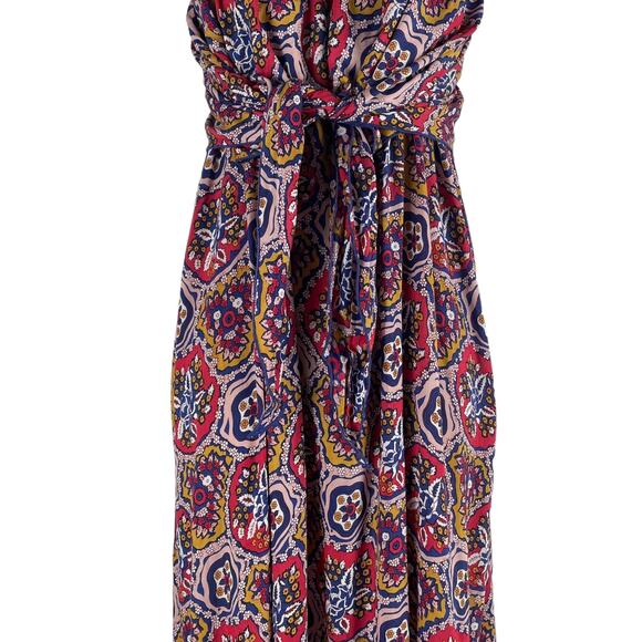 Antik Batik Sam Layered Printed Voile Maxi Dress Red Size S/ 38 - Picture 5 of 11